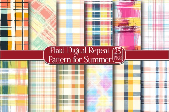 Download Plaid Digital Repeat Pattern for Summer - Digital repeat Collection