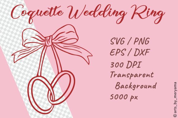 Download Coquette Wedding Ring with Bow SVG PNG - Premium Resources