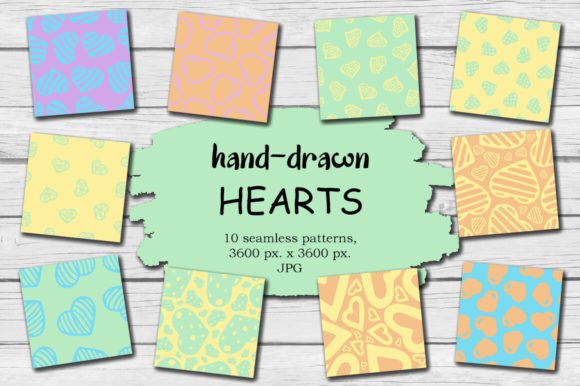 Download 10 Heart Valentine Digital Papers JPG - Premium Bundle