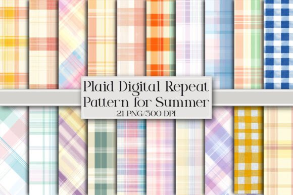 Download Plaid Digital Repeat Pattern for Summer - Digital repeat Collection